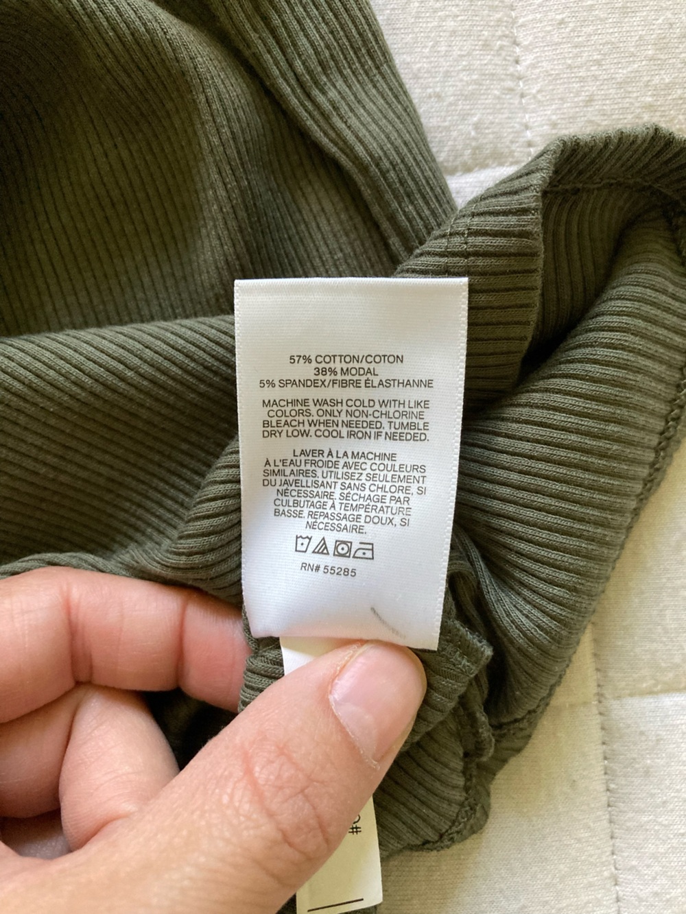Express Women’s Olive Ribbed Tank Top - Picture 3 of 4